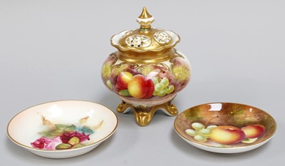 Lot 329 - A Royal Worcester Fruit Painted Pot-Pourri and...