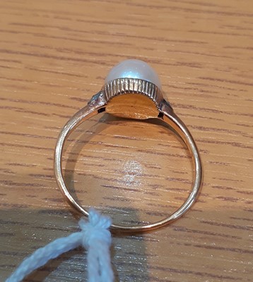 Lot 2110 - An Early 20th Century Pearl and Diamond Ring...