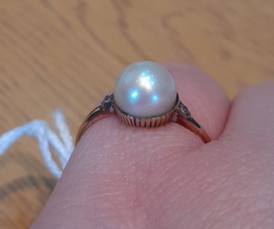 Lot 2110 - An Early 20th Century Pearl and Diamond Ring...