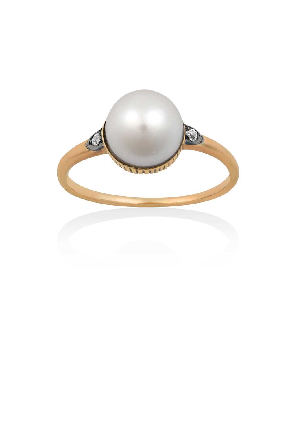 Lot 2110 - An Early 20th Century Pearl and Diamond Ring...