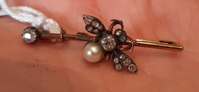 Lot 2055 - A Victorian Diamond and Split Pearl Brooch...