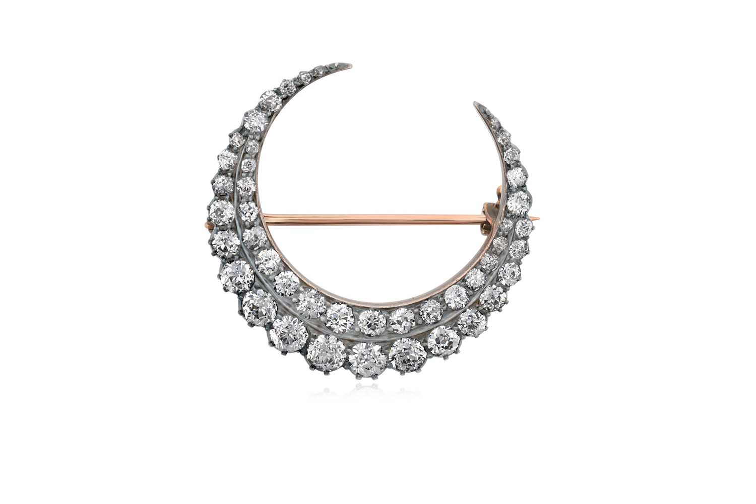 Diamond crescent sale brooch