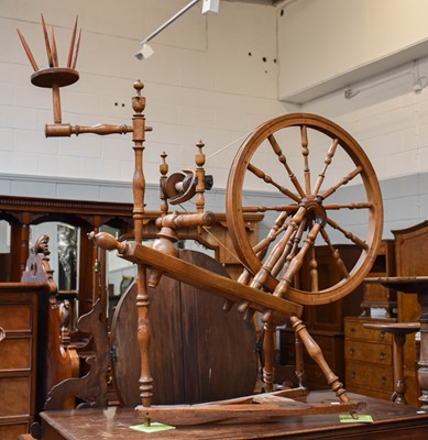 Lot 1241 - A 19th Century Turned Spinning Wheel