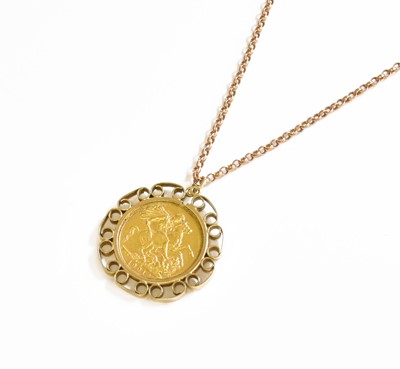 Lot 251 - A Victoria Sovereign Pendant on Chain, dated...