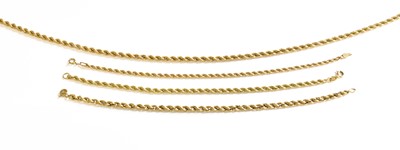 Lot 244 - Three 9 Carat Gold Ropetwist Bracelets, length...