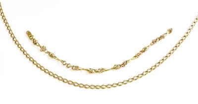 Lot 238 - A 9 Carat Gold Fancy Link Bracelet, length...