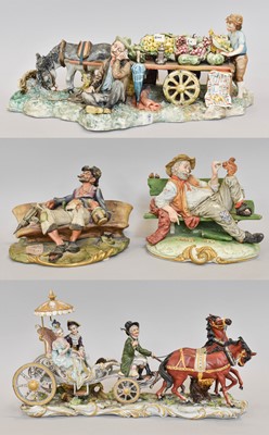 Lot 377 - Four Large Capodimonte Figure Groups