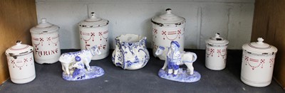 Lot 342 - A Dutch "Delft" Cache Pot, a pair of Dutch...