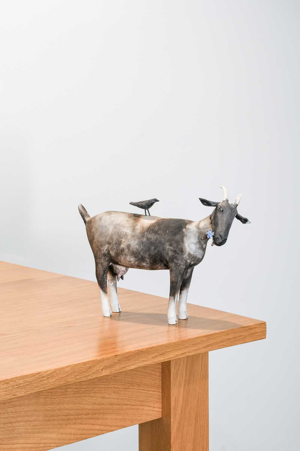 Lot 212 - Anna Noel (1958-): A Raku Goat, handbuilt...