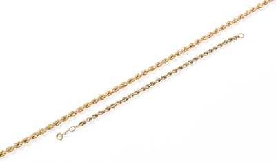 Lot 66 - A 9 Carat Gold Ropetwist Necklace and Bracelet,...