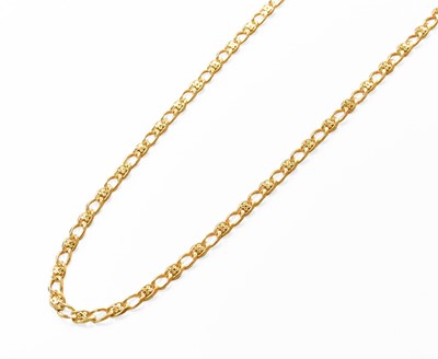 Lot 85 - A 9 Carat Gold Fancy Link Necklace, length 50.7cm