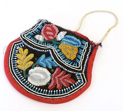 Lot 265 - A North American Indian Beadwork Purse, worked...