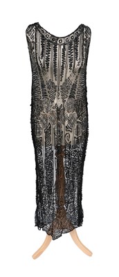 Lot 2018 - Circa 1920s Black Bead and Sequin Dress on a...