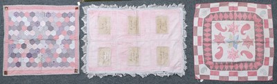 Lot 2107 - Three 19th Century Cot Patchwork Covers,...