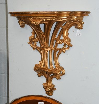 Lot 1210 - A 19th century Style Gilt Wood Wall Bracket,...