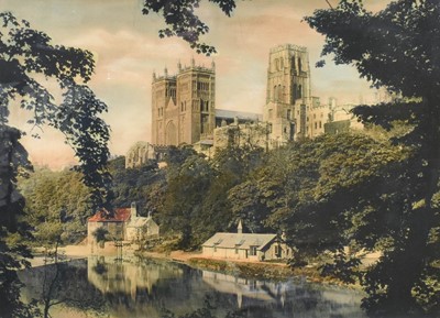 Lot 1055 - A Lithograph of Durham in an ornate frame