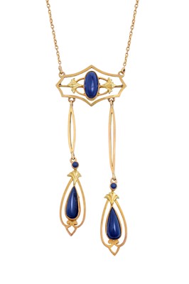Lot 2130 - A Sapphire Necklace an oval cabochon sapphire...