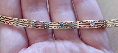 Lot 2066 - A Sapphire and Diamond Bracelet formed of nine...