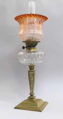 Lot 361 - A Late Victorian/Edwardian Brass Oil Lamp,...