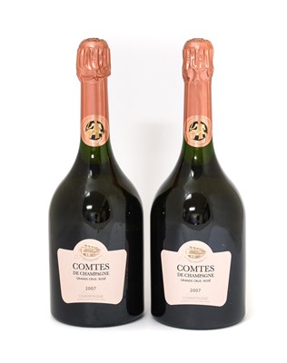 Lot 2029 - Taittinger Comtes De Champagne Rosé 2007 (two...