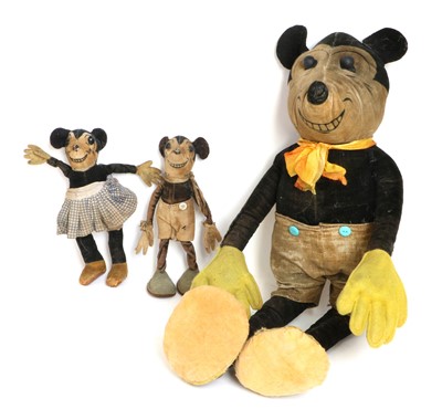 Lot 2079 - Circa 1930s Large Mickey Mouse Velveteen...