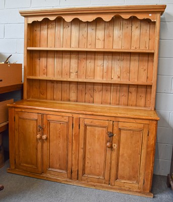 Lot 1217 - A Victorian Pine Dresser Base and Rack, 183cm...