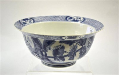 Lot 139 - A Chinese Porcelain Bowl, Kangxi, of circular form with everted rim, painted in underglaze blue...
