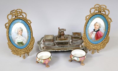 Lot 424 - A Pair of South Staffordshire Enamel Table...