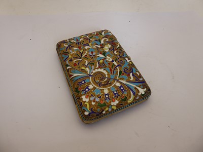 Lot 2257 - A Russian Silver-Gilt and Enamel Cigarette-Case