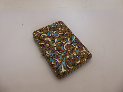 Lot 2257 - A Russian Silver-Gilt and Enamel Cigarette-Case