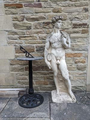 Lot 1376 - A Cast Concrete Garden Statue of David, copy...