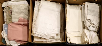 Lot 1355 - Assorted White Linen, textiles, tablecloths,...