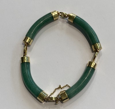 Lot 53 - A Chinese Aventurine Quartz Bracelet, the four...