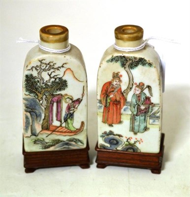 Lot 140 - A Pair of Chinese Porcelain Medicine Bottles, 19th century, of arched form with cylindrical...
