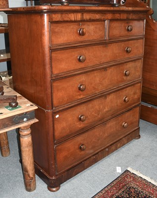 Lot 1230 - A Victorian Mahogany Straight Fronted Chest of...