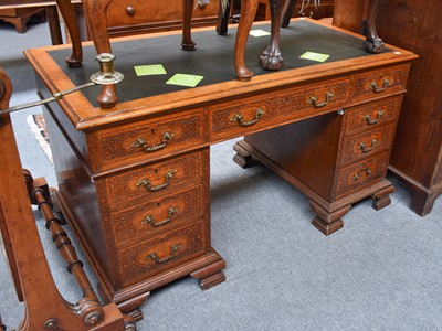 Lot 1235 - An Oak Twin Pedestal Desk, early 20th centuty,...