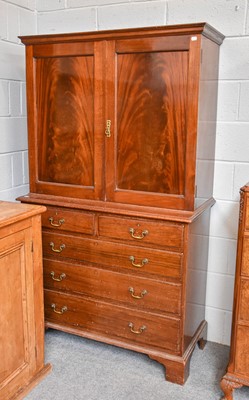 Lot 1216 - A 19th Century Mahogany Press Cupboard, raised...