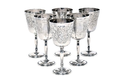 Lot 2330 - A Set of Six Elizabeth II Silver Goblets