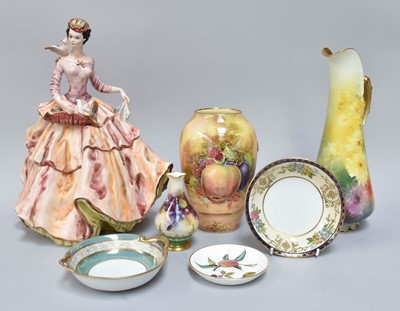 Lot 260 - Royal Worcester Hadley's Violet Painted Posy...