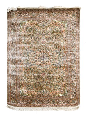 Lot 645 - Very Finely Knotted Modern Silk Rug The sage...