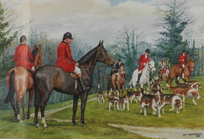 Lot 1031 - DM & EM Alderson (20th century) Hunting scene...