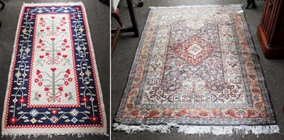 Lot 1015 - A Thrace Kilim, the ivory field with three...