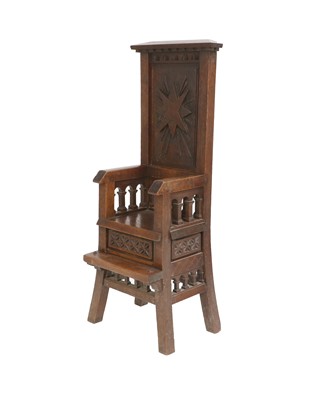 Lot 674 - A Late 19th Century Oak Side Chair, of Moorish...