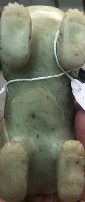 Lot 145 - A Pair of Jade-Type Figural Incense Burners,...