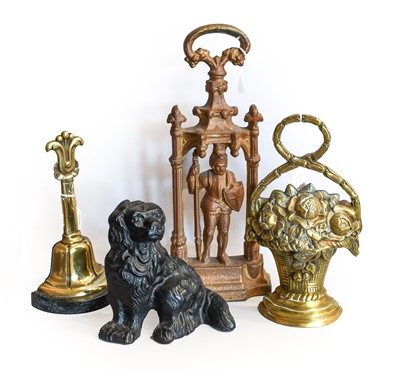 Lot 518 - A William IV Brass Doorstop, of stiff-leaf...