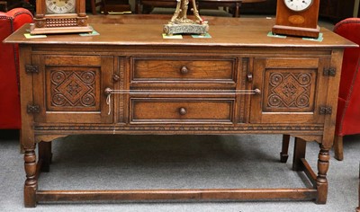 Lot 1158 - An Oak Side Board in 17th Century Style, with...