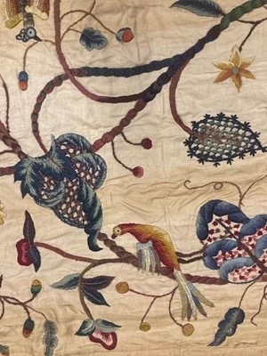 Lot 2136 - Two Pairs of Early 20th Century Crewelwork...