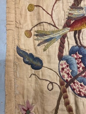 Lot 2136 - Two Pairs of Early 20th Century Crewelwork...