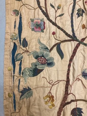 Lot 2136 - Two Pairs of Early 20th Century Crewelwork...