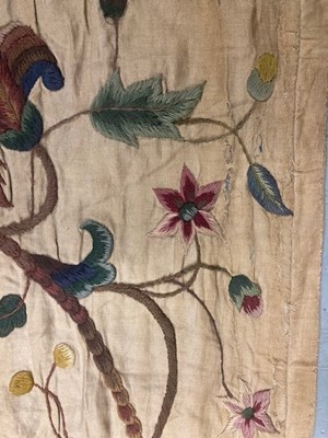 Lot 2136 - Two Pairs of Early 20th Century Crewelwork...